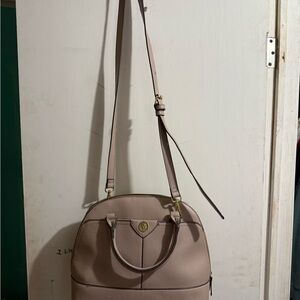 Anne Klein Tan Crossbody Bag with Structured Design